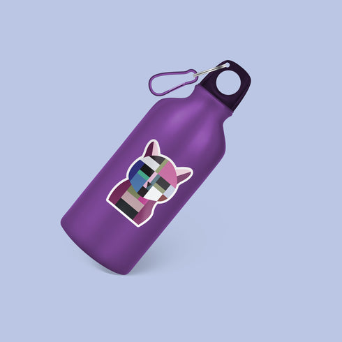 Abstract Cat Premium Vinyl Sticker, Water Bottle Sticker, Cat Lover Gift, Feline Laptop Decal